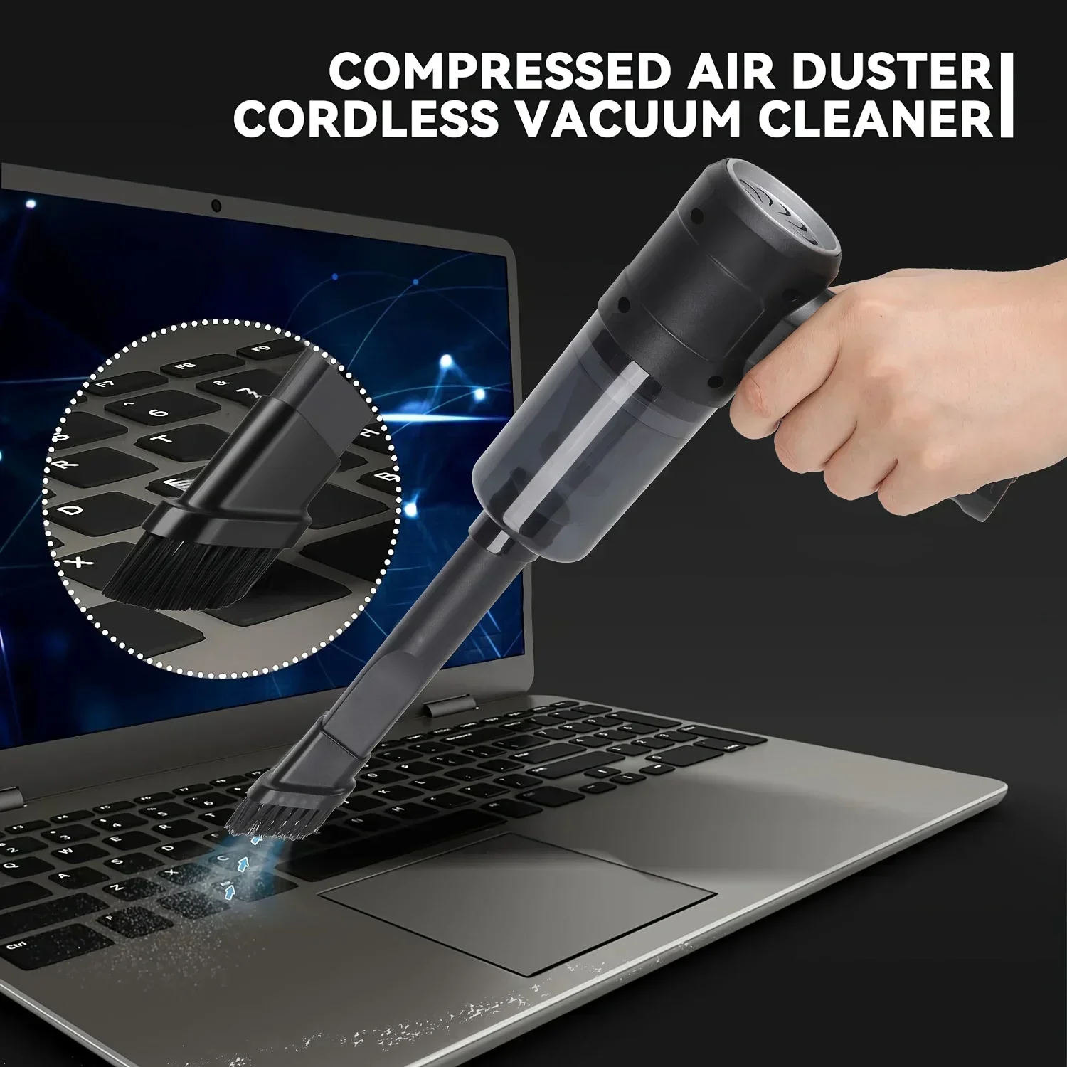 

Portable Handheld VacuumCleaner EnhancedCycloneSuction, WirelessRechargeableWithStrongPower,EffortlessCleaningFor Cars, Offices