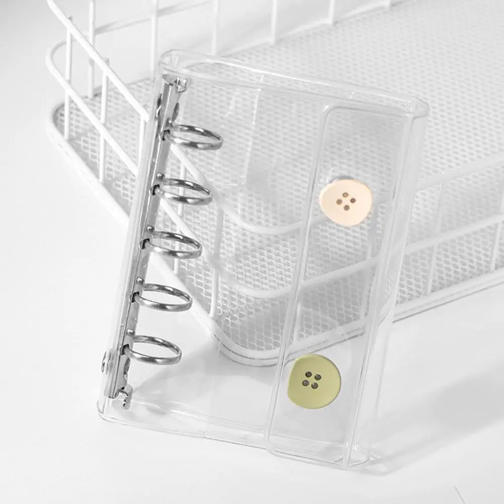 Minimally Designed M5 Loose Leaf Notebook Shell PVC Hand Transparent Replaceable Tent Hole Buckle 5 Universal Clip 2 Shell D4T7