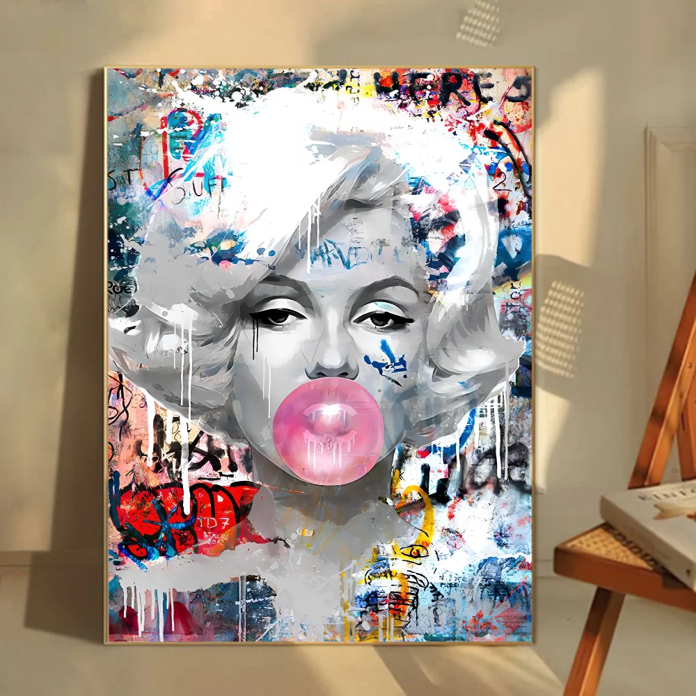 Vintage Marilyn Monroe DIY Sticky Poster Fancy Wall Sticker for Living Room Bar Decoration Wall Decor