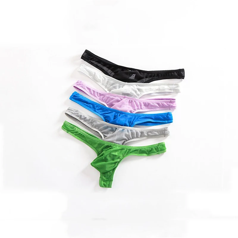 Men's underwear Japanese thin mesh thongs translucent low-waist high-elastic T-pants