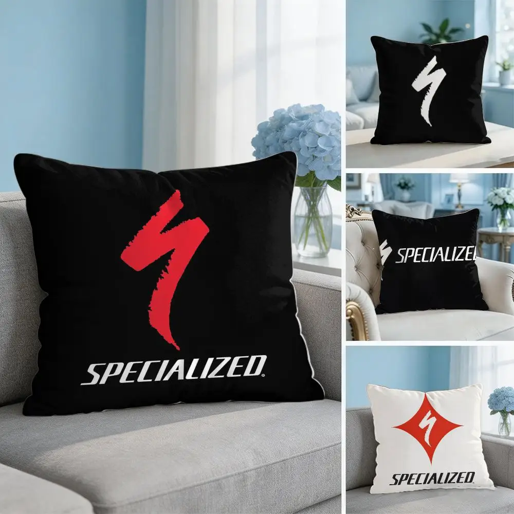 Mountain Bike Logo S-SpecializedS Cushion Cover Soft Short Throw Pillow Cover Hidden Zipper Cutecore Sofa Bedroom Home Decor
