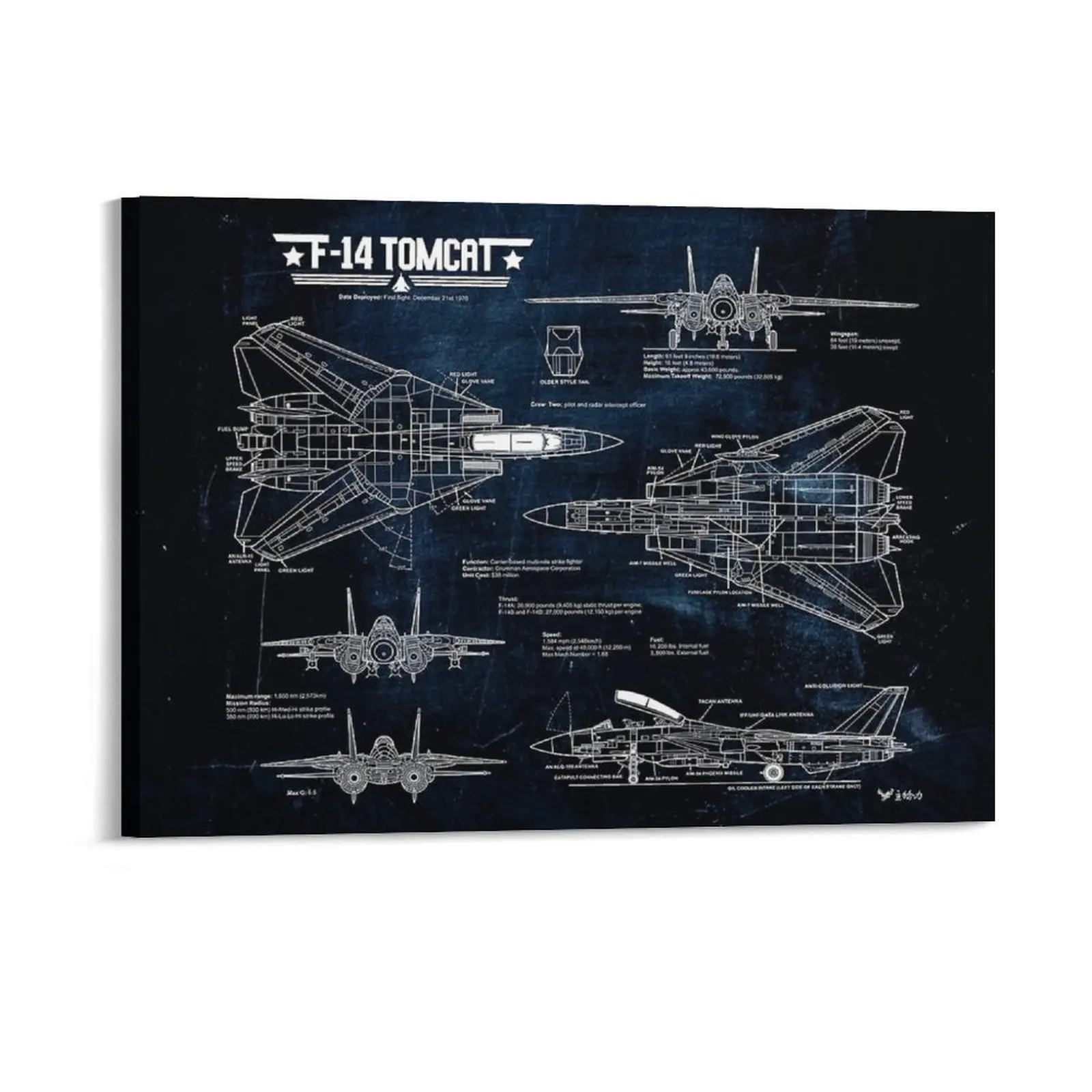 YF-23 Mig 29 Blueprint F-35 Lightning II Canvas Painting Wall Decor Party Wall Decor Custom Garage Framed Wall Paintings