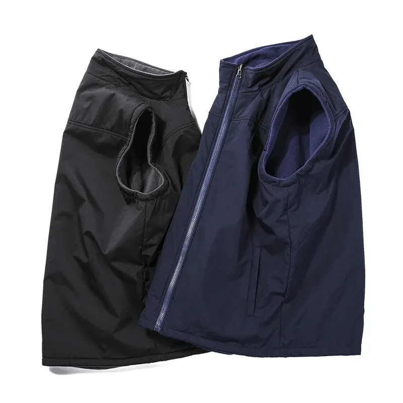 

Men's Autumn and Winter Outdoor Leisure Sports Sleeveless Vests Baggy Waistcoat Working Clothes Double-sided Men Winter Vest