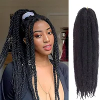Extensiones de Cabello Sintético Marley Twist de 18 Pulgadas, Cabello Afro Rizado para Crochet, para Faux Locs, Extensiones de Cabello Largas y Elásticas