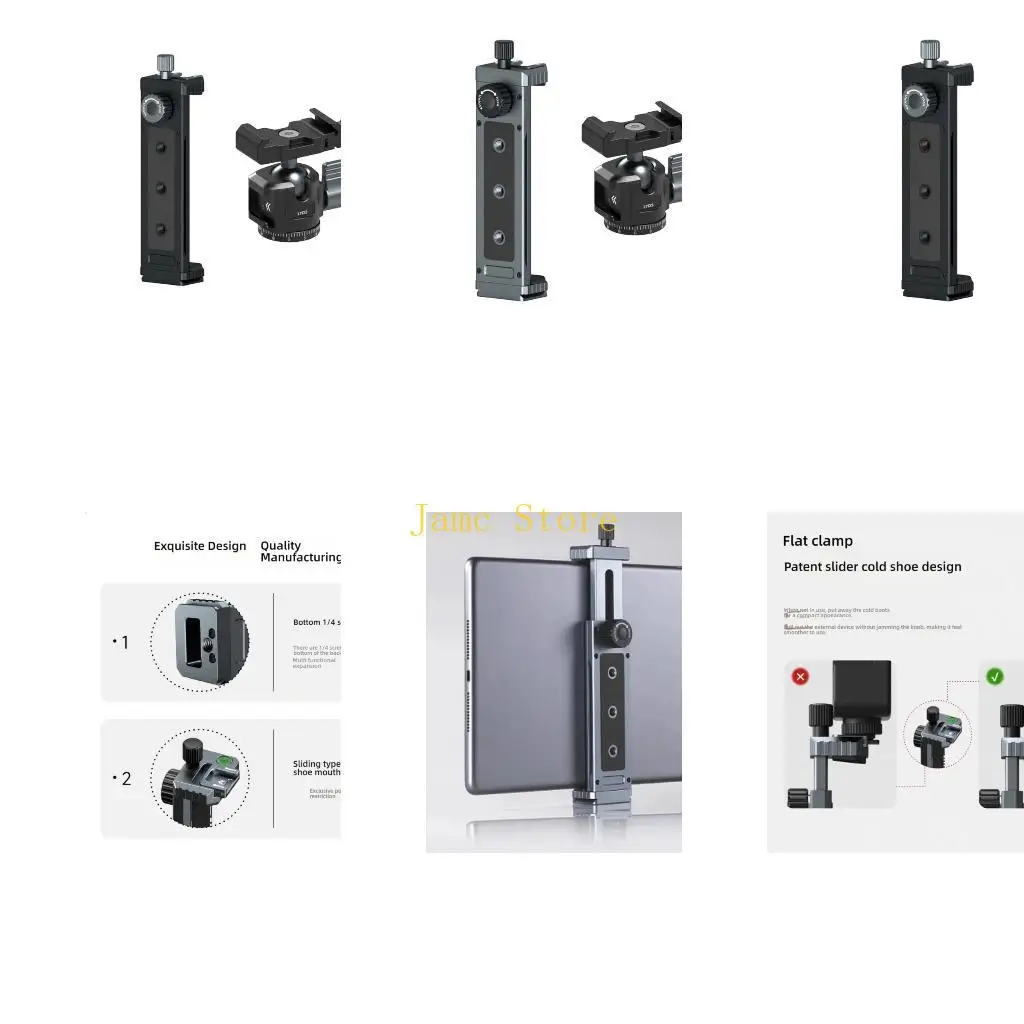 LX0B Đa Năng Hợp Kim Nhôm Kẹp Chân Máy Bộ Điều Hợp Cho Điện Thoại 4.7-17.3 Inch Máy Tính Bảng Đa Năng Gắn