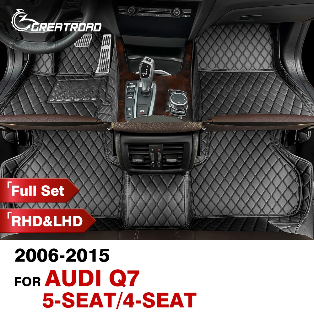 Car Floor Mats For Audi Q7 4-Seat/5-Seat 2006-2015 2014 2013 2012 10 09 08 07 Custom Foot Pads Carpet Cover Interior Accessories