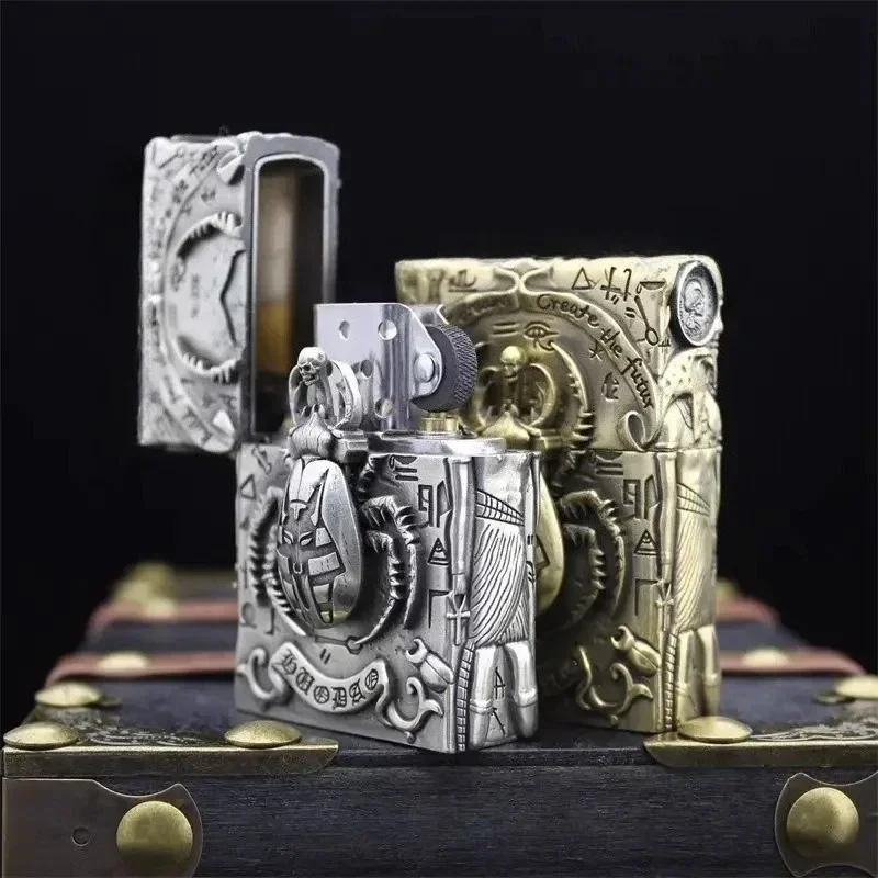 

Extraordinary high-end gift lighter for men, heavy armor creative spider type kerosiene grinding wheel windproof lighter
