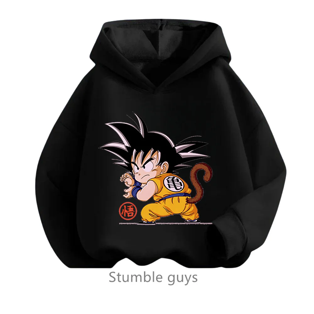 Anime Dragon-ball felpa con cappuccio abbigliamento per bambini ragazzi primavera autunno abbigliamento per ragazze Cartoon Saiyan felpa Suit Teen