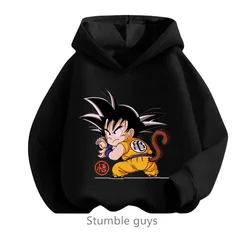 Anime Dragon-ball felpa con cappuccio abbigliamento per bambini ragazzi primavera autunno abbigliamento per ragazze Cartoon Saiyan felpa Suit Teen Hooded Goku Tops