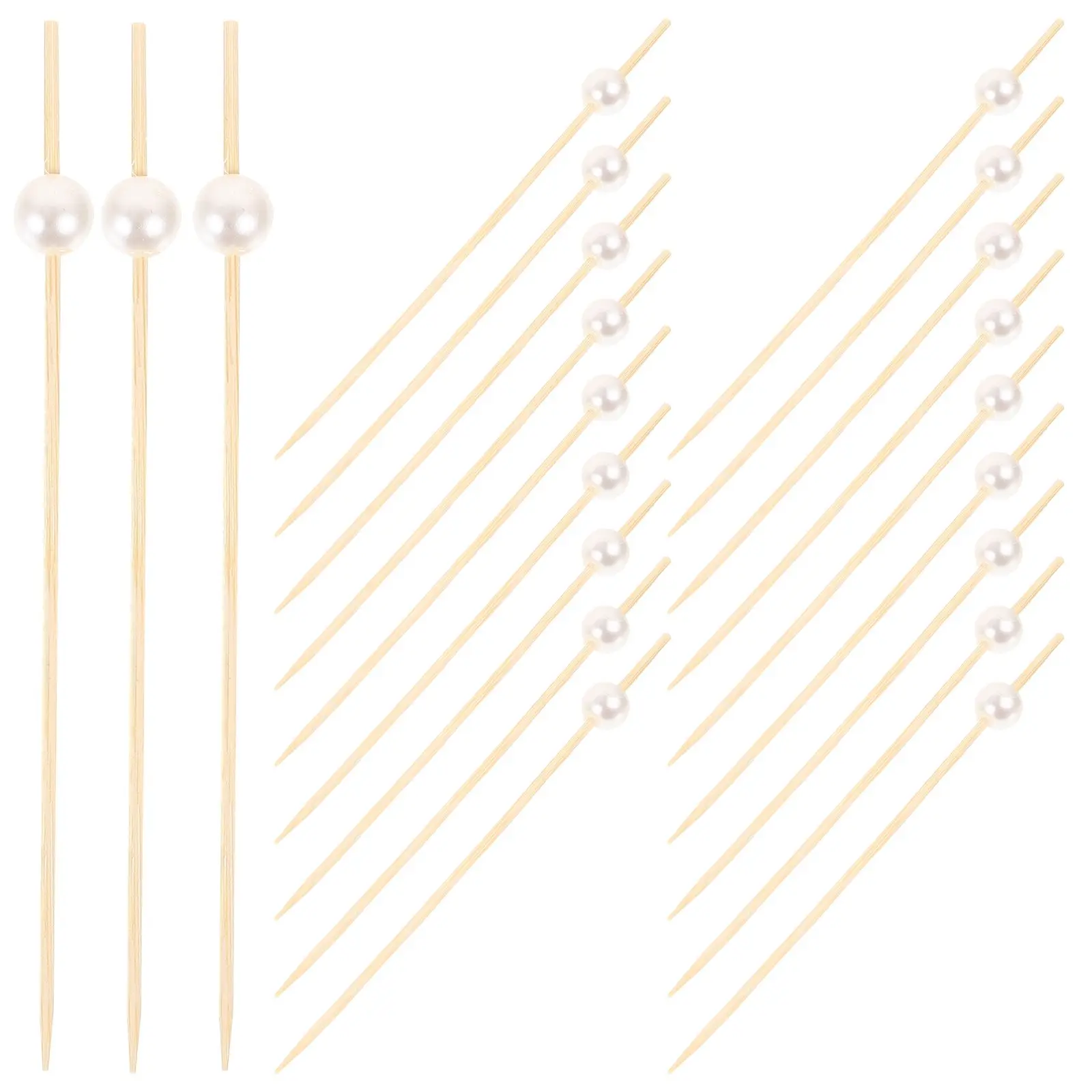 

100 Pcs Fruit Appetizer Picks Bamboo Skewers for Appetizers Party Supply Christmas Food Toothpicks Cocktail Fruits