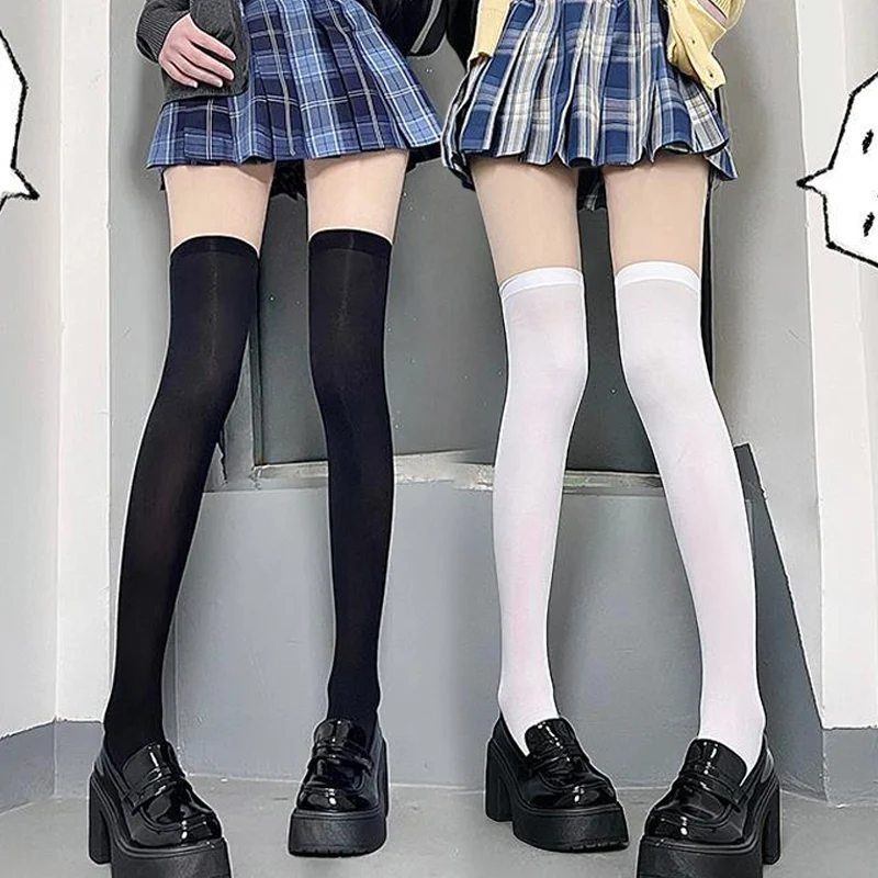 

1/2pairs Sweet Over Knee Long Socks Women Girs Sexy Nylon Calf Socks Thigh High Stockings Legging JK Lolita Cosplay Tights