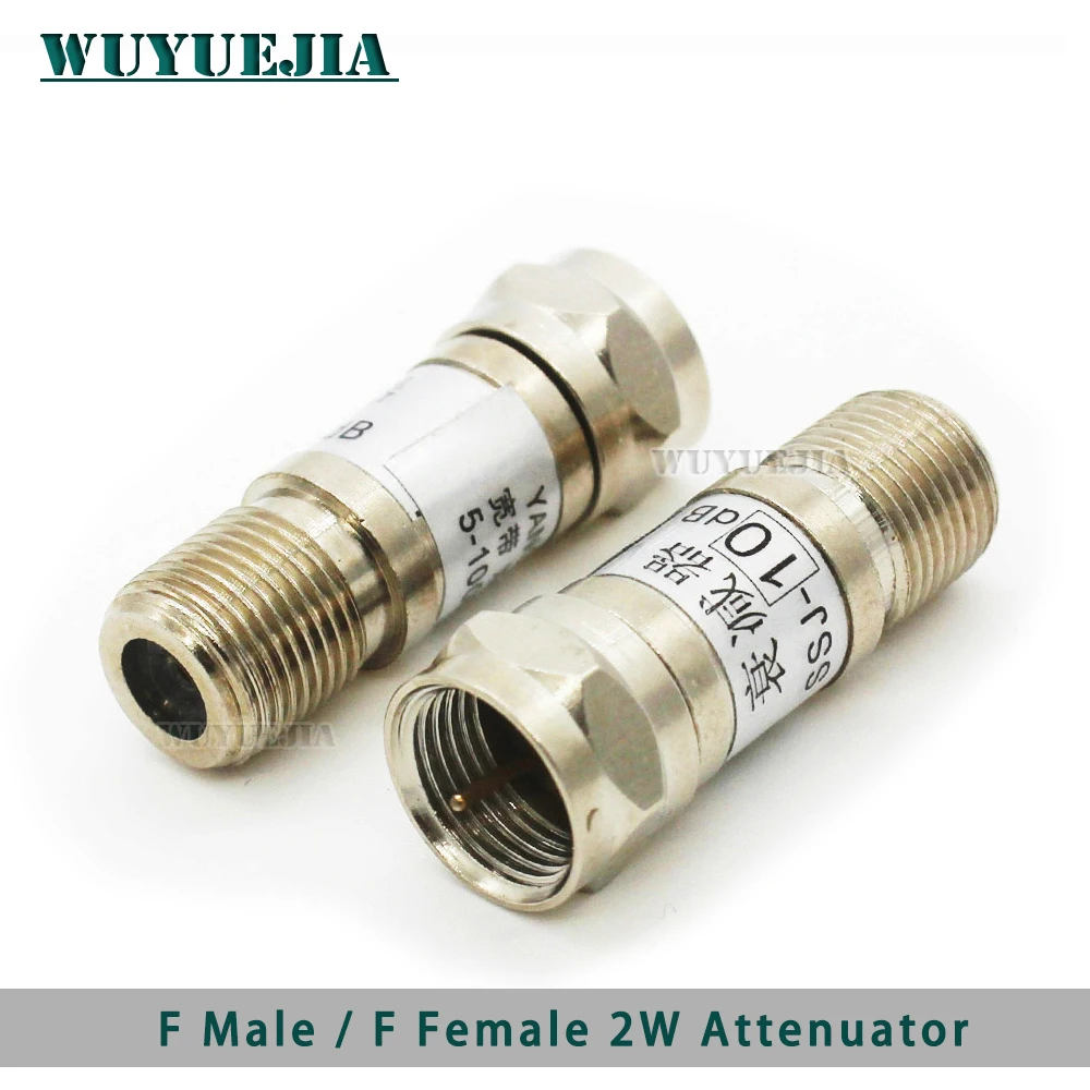 F Male to F Female Connector 2W DC-1.0GHz TV Signal Attenuator RF Attenuator RF Accessory 1~30db 75Ohm