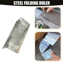 Steel Folding Ruler Double Folding Ruler Multi Angle Ruler Measuring Tool Multifunctional Metal Ruler Ruler