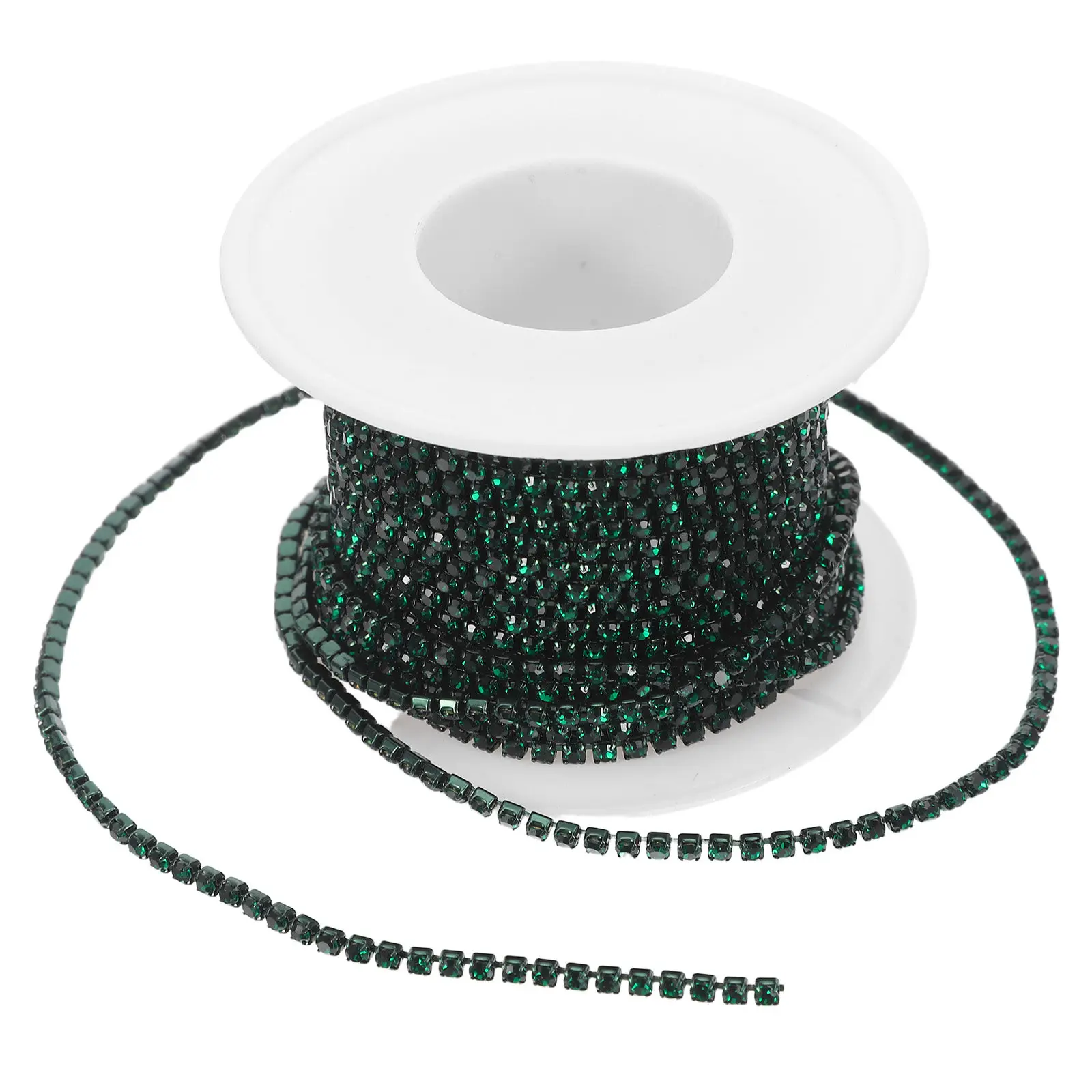 1 Roll Rhinestone Chain Trim 2Mm Single Strand Claw Design DIY Jewelry Making Clothes Shoes Rhinestone Close Chain Ribbon