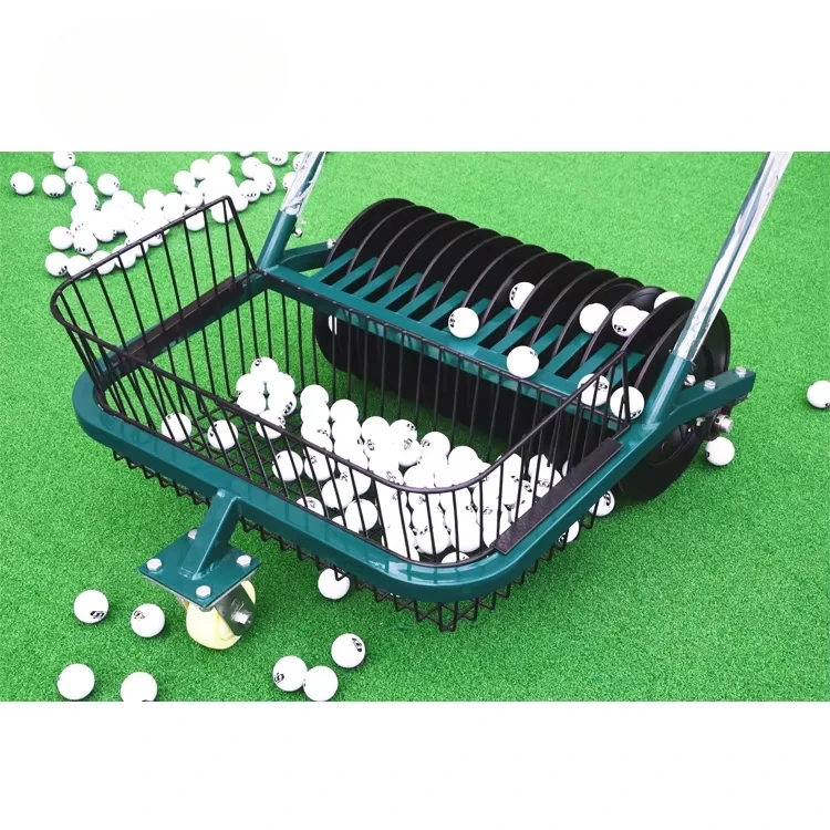 Durable 13-Lane Hand Push Golf Ball Picker Up Machine For Driving Range