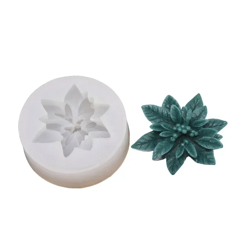 Christmas Flower Silicone Mold Christmas Aromatherapy Candle Gypsum Mold Simulation Flower Home Aromatherapy Decoration Mold