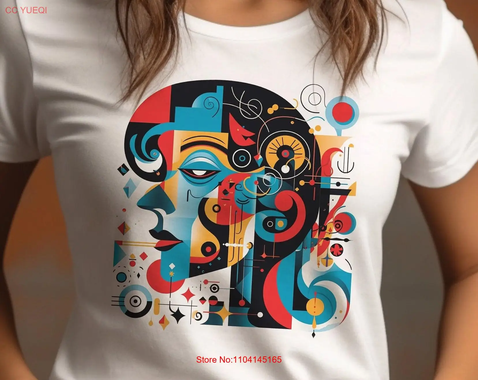 Male Face Surrealist Art t shirt long or short sleeves