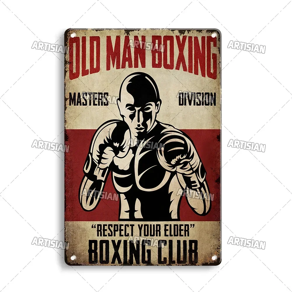 Old Man Gym Club Inspirational Phrase Art Painting Wall Plate Decor Vintage Tin Sign Fitness Garage Room Decoration Metal Signs view 6