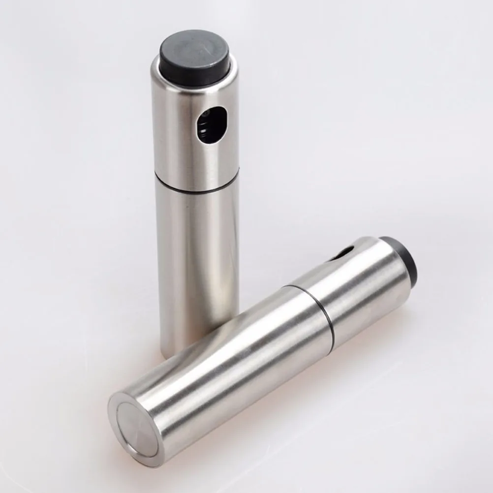 

2pcs Food Grade Stainless Steel Oil Sprayer Fine Mist Spray Bottle For Vinegar Water Juice Soy Sauce Even Cooking Dispenser