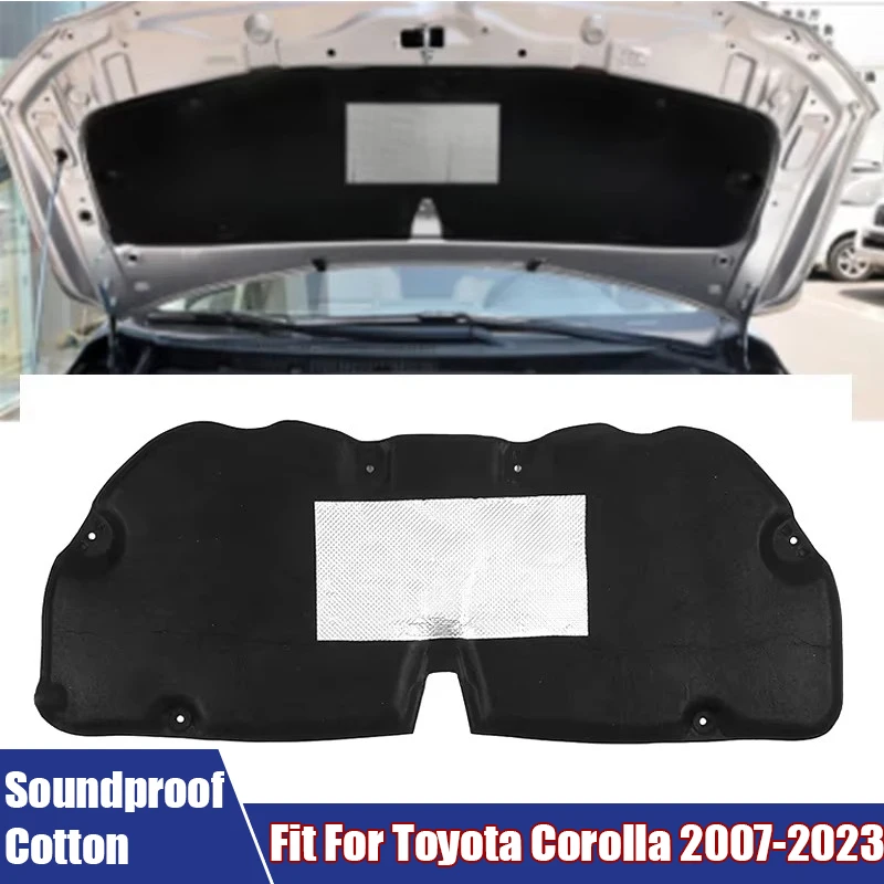 

Авто передний двигатель, звукоизоляционный хлопок для Toyota Corolla 2007-2023, одинарный алюминиевый лист, звукоизоляционный коврик, автомобильные аксессуары