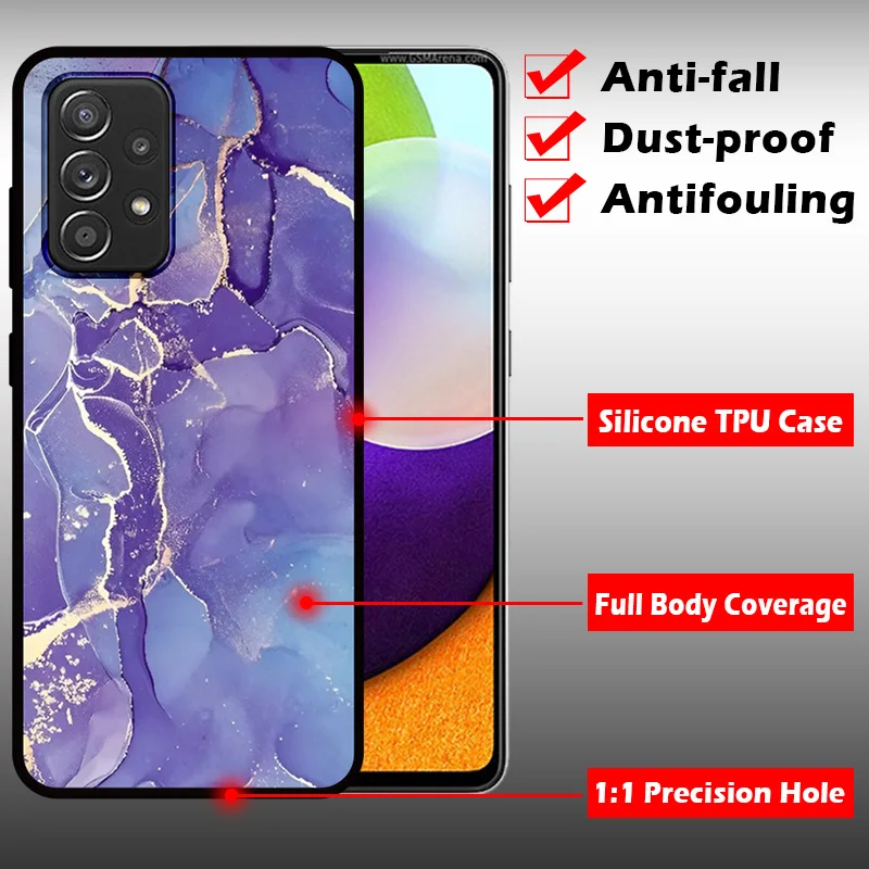 JURCHEN Silicone Phone Case For Huawei P30 P20 P40 P50 Pro Plus Lite E 5G Marble Texture Geometric Print Full Protection Cover