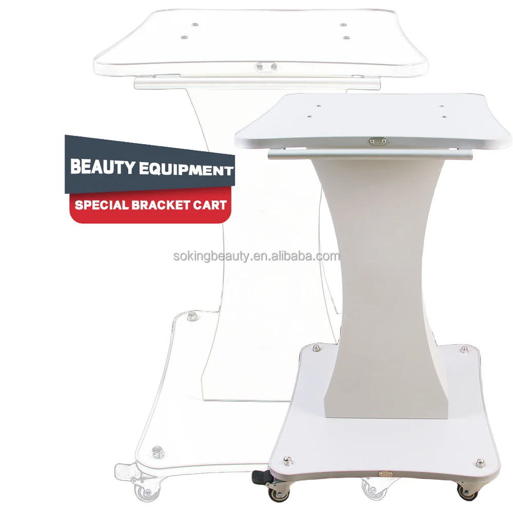 Beauty Cart White Salon Wheel Trolley Stand for Beauty Machine Multi-purpose;suitable for Large Size Salon Trolley