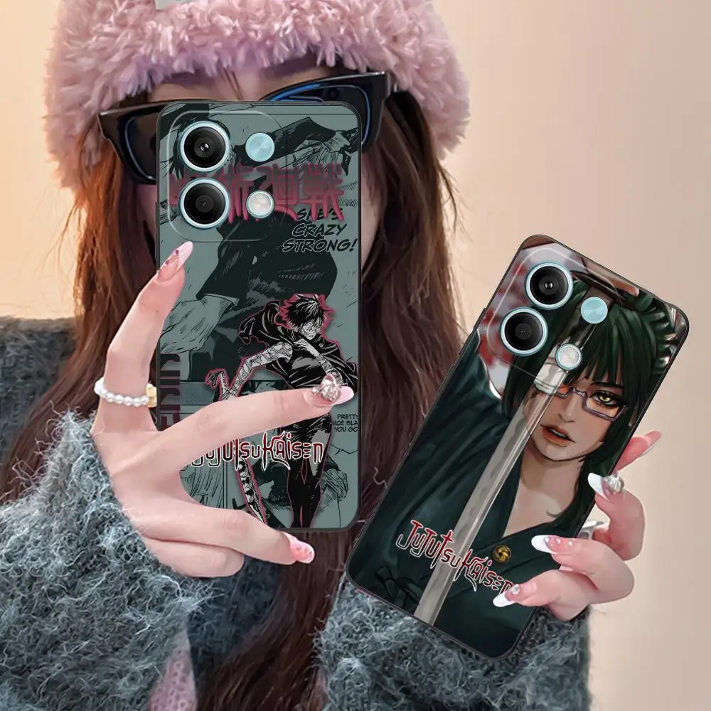 Jujutsu Kaisen Maki Zenin جراب هاتف لهاتف Xiaomi Redmi Note 14 13 12 11 S Pro Plus 4G 5G غطاء طباعة ملون غطاء الهاتف الذكي #1