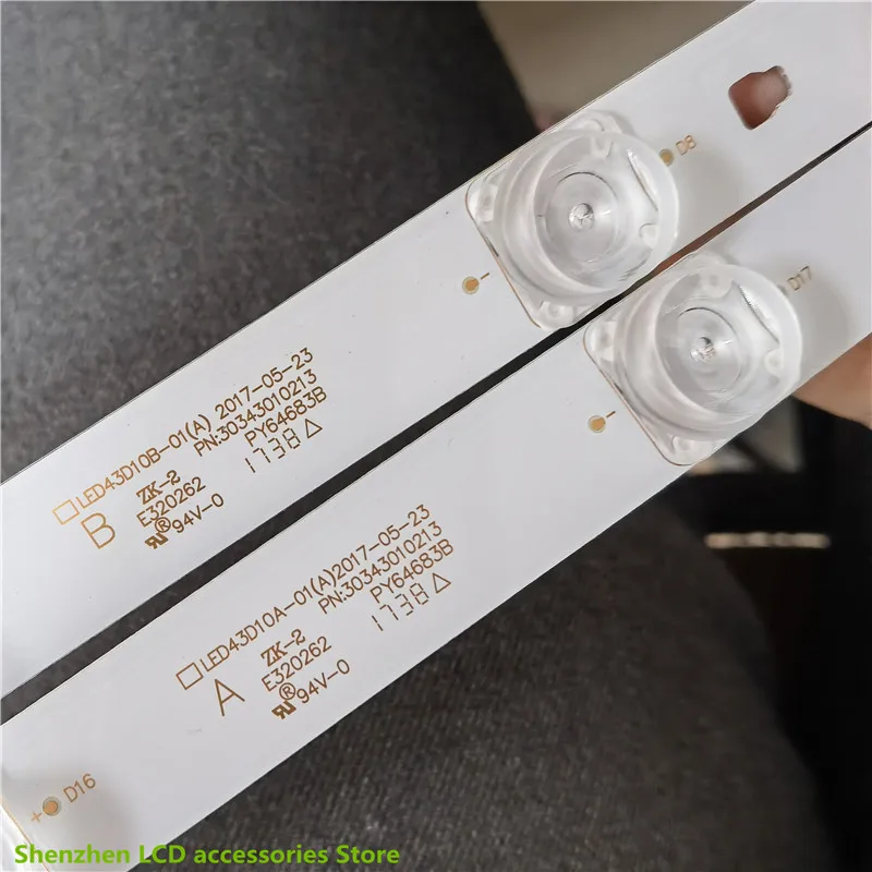 สำหรับ LED43D10B-ZC14FG-01 855มม. พร้อมขั้วต่อ10ชิ้น = 1TV LED43D10 100% ใหม่