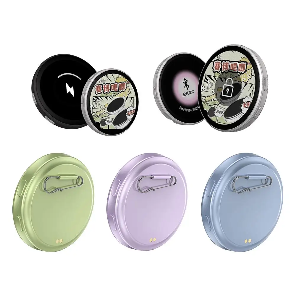 شارة سايبر الذكية بشاشة عرض عالية الدقة مقاس 1.7 بوصة، شاشة عرض إلكترونية بلوتوث جديدة تمامًا، شارة عرض نمط أرقام نصية عالية الدقة