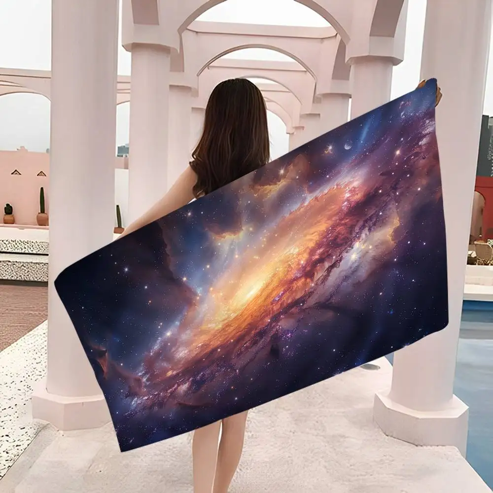 Galaxy Universe Space Microfiber Beach Towel Absorbent Quick Dry Soft Yoga Swimming Resort Mountain Climbing Towel