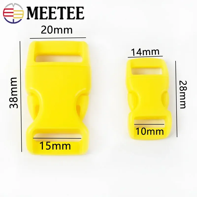 10/20Pcs Meetee 10/15mm Colorful Plastic Side Release Buckles Backpack Clip Clasp Bag Strap Dog Collar Adjust Buckle Accessories