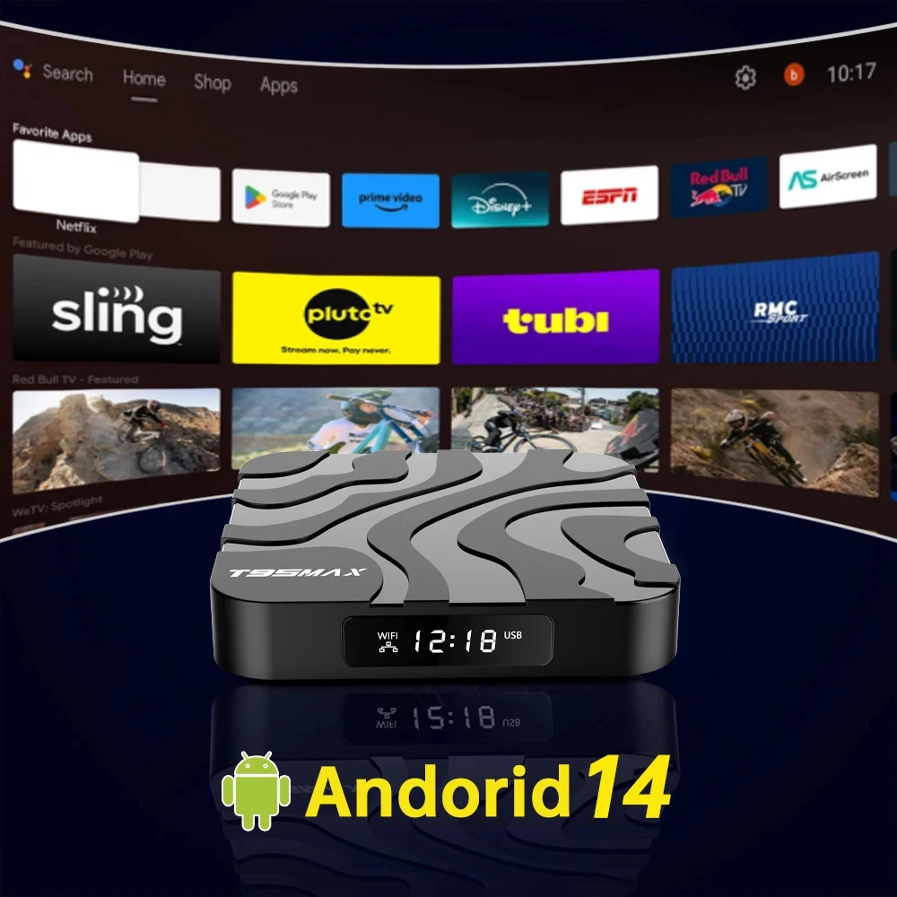 T95Max Smart TV Box Android 14 Allwinner H618 8K 128GB Dual WiFi2.4G/5G Bluetooth 5.4 Google Streaming Media Player Set Top Box
