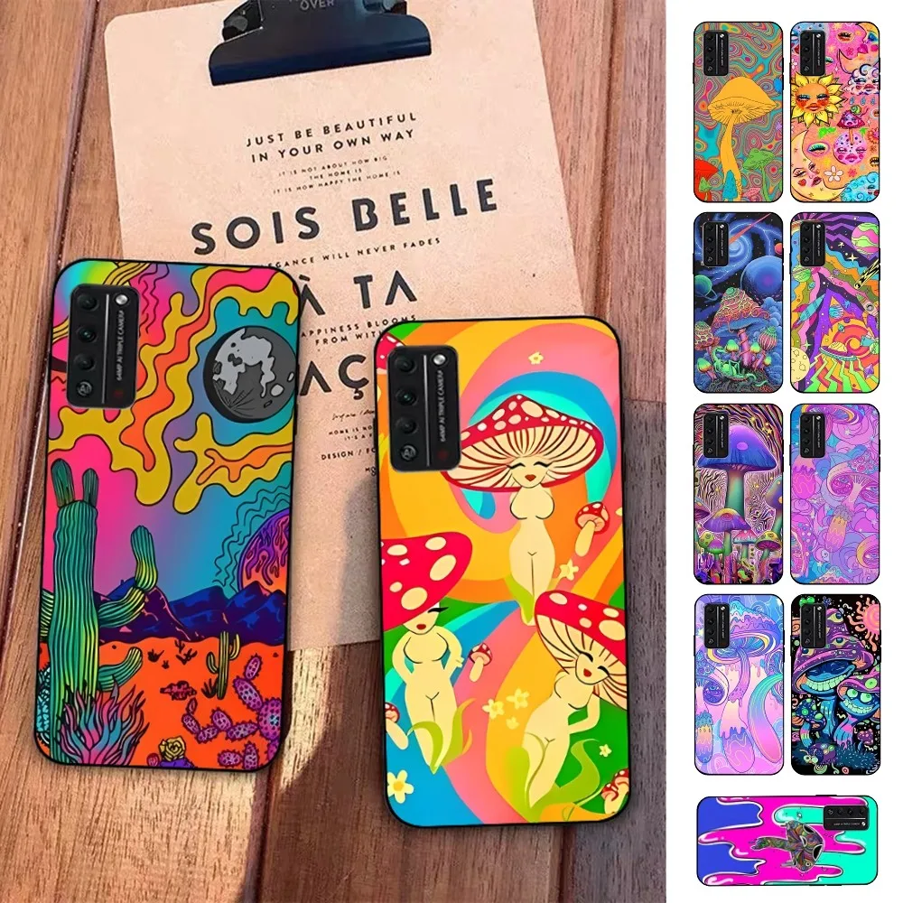 Weird Trippy Mushroom Psychedelic Art Phone Case For Huawei Honor 10 Lite 9 20 7A Pro 9X Pro 30 Pro 50 Pro 60 Pro 70 Pro Plus