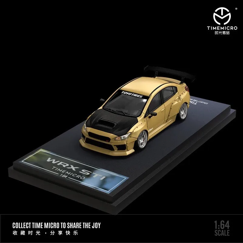 TIME MICRO&MOREART 1:64 WRX STI غطاء كربون دييكاست نموذج سيارة لمجموعة محدودة عرض هدية