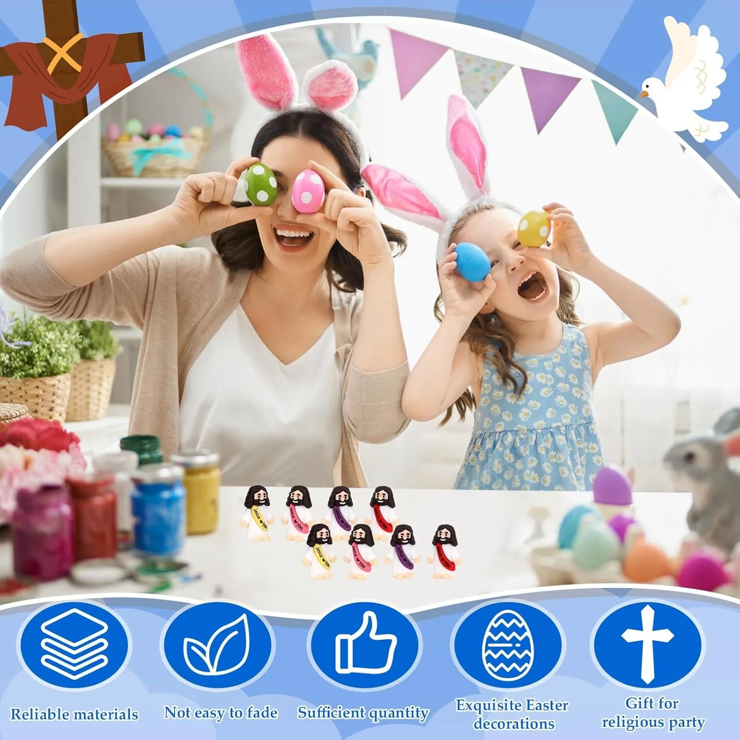 10/20/30 قطعة مع رسائل عيد الميلاد يسوع الحلي يسوع الديكور عيد الميلاد الحلي يسوع يحبك اللعب يسوع المواد #5