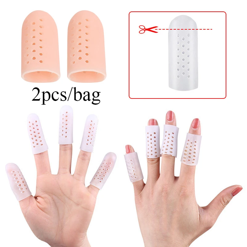 2pcs Silicone Toe Protector Three Sizes Preventing Blisters Anti-Friction Toe Cap Finger Protector Multi-use Foot Care Tool