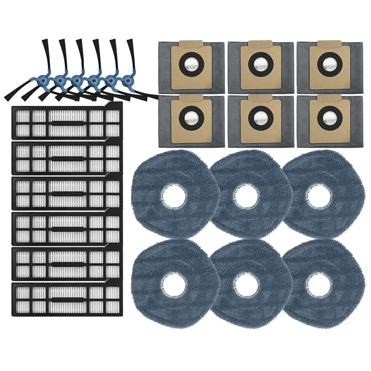 X10 プロオムニロボット掃除機部品メインサイドブラシモップ布 Hepa フィルターダストバッグアクセサリー