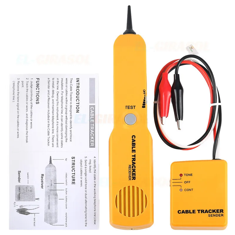Handheld Cable Tracker Receiver Tone Cont Diagnose Tone Finder Telephone Wire Cable Tester Inder Detector Telephone Wire Tracker