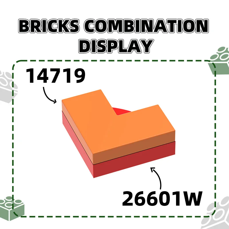 Wange 246Pcs/lot 14719 Flat Tile 1+2 Corner Block Moc Color Accessories Compatible with Curved Brick Toys For Kid Motorcycle