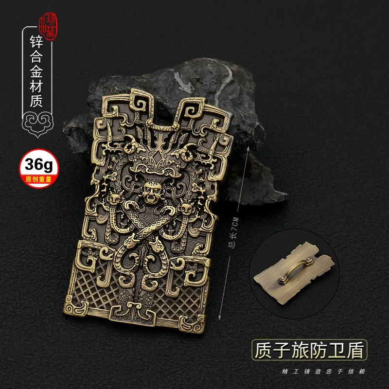 7cm Ancient Soldier Shield The Investiture of The Gods Game Peripheral Full Metal Cold Weapon Sword Model Replica Miniatures Toy