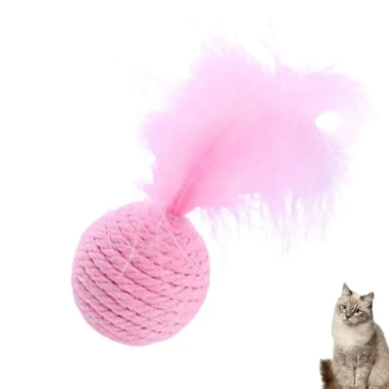 Feather Toys For Indoor Cats Interactive Kitten Toys Bite Resistant Cat Toy Feather Ball Cat Toys With Feathers For Cats Pets