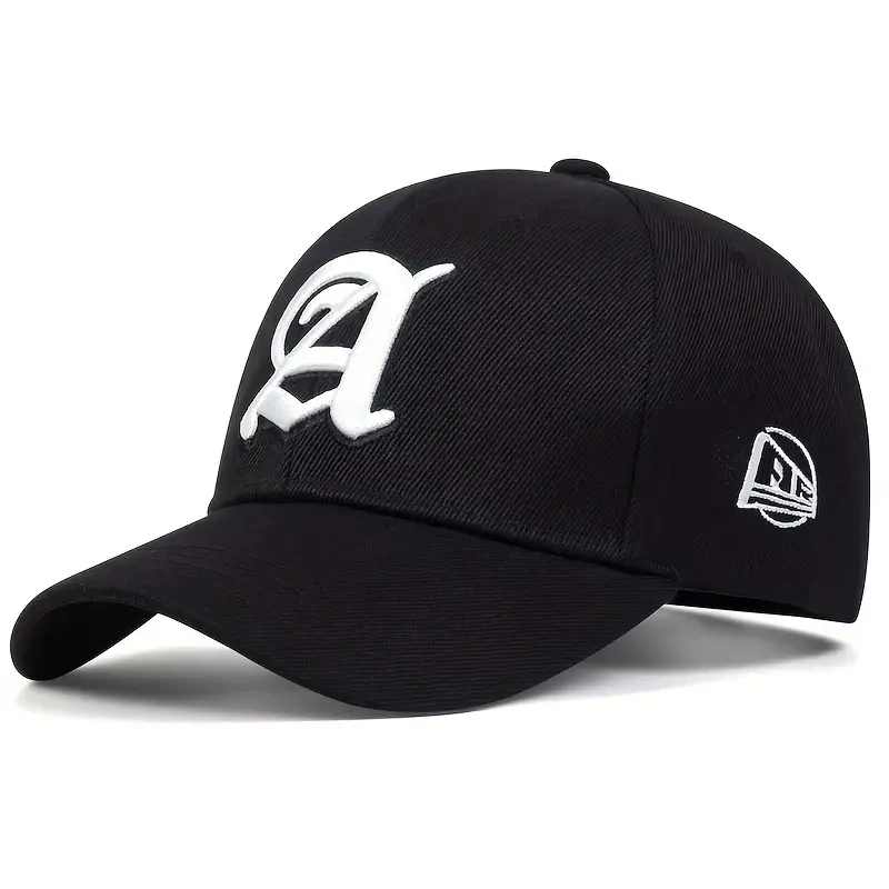 Unisex-Baseballmützen mit Buchstaben-A-Stickerei, für Frühling und Herbst, für den Außenbereich, verstellbare Freizeithüte, Papa-Hut, Sonnenschutzhut – Detail 6