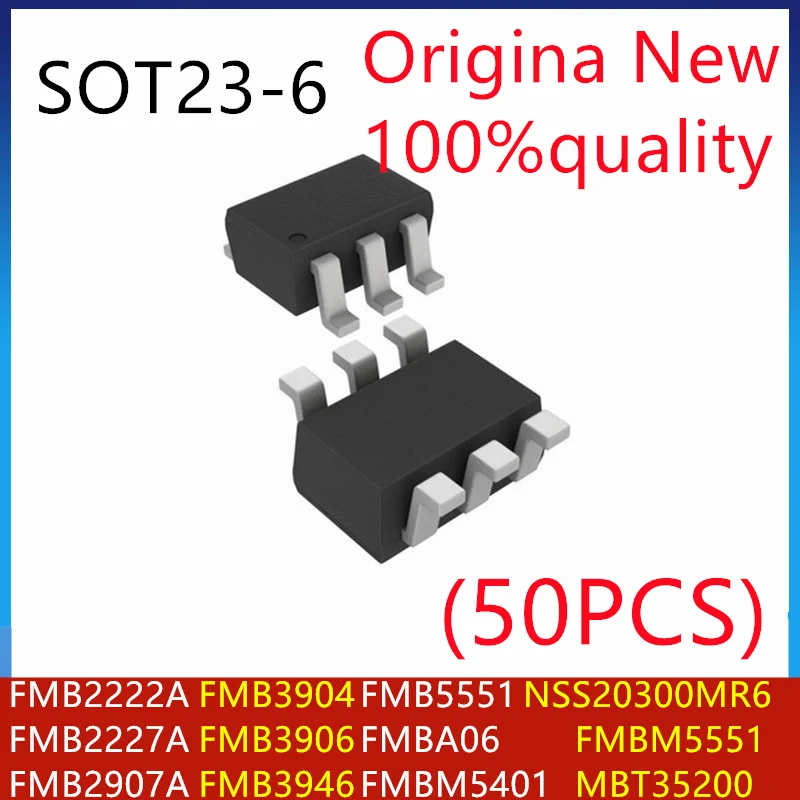 50-pecas-fmb2222a-fmb2227a-fmb2907a-fmb3904-fmb3906-fmb3946-fmb5551-fmba06-fmbm5401-fmbm5551-mbt35200-nss20300mr6-sot23-6-tsop-6
