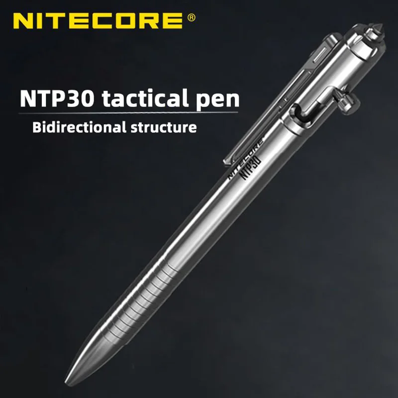 NITECORE NTP30 Bidirectional Structure Tactical Titanium Alloy Pen Tungsten Steel Strike Head EDC Self-defense Outdoor