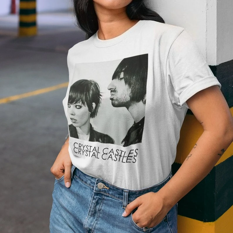 Crystal Castles Unisex T-Shirt - Music Band Graphic Tee - Printed Music Poster For Gift - Alice Glass Merch - Ethan Kath Tops