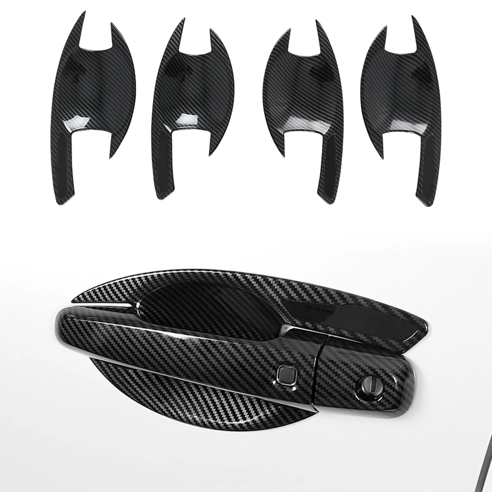 

4 шт., накладки на дверную ручку из углеродного волокна для Mitsubishi Montero Pajero