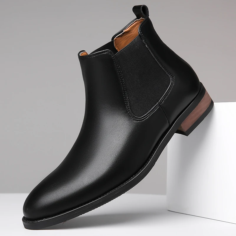 Chelsea Men Boots Fashion Brand Comfortable Leather Ankle Boots
