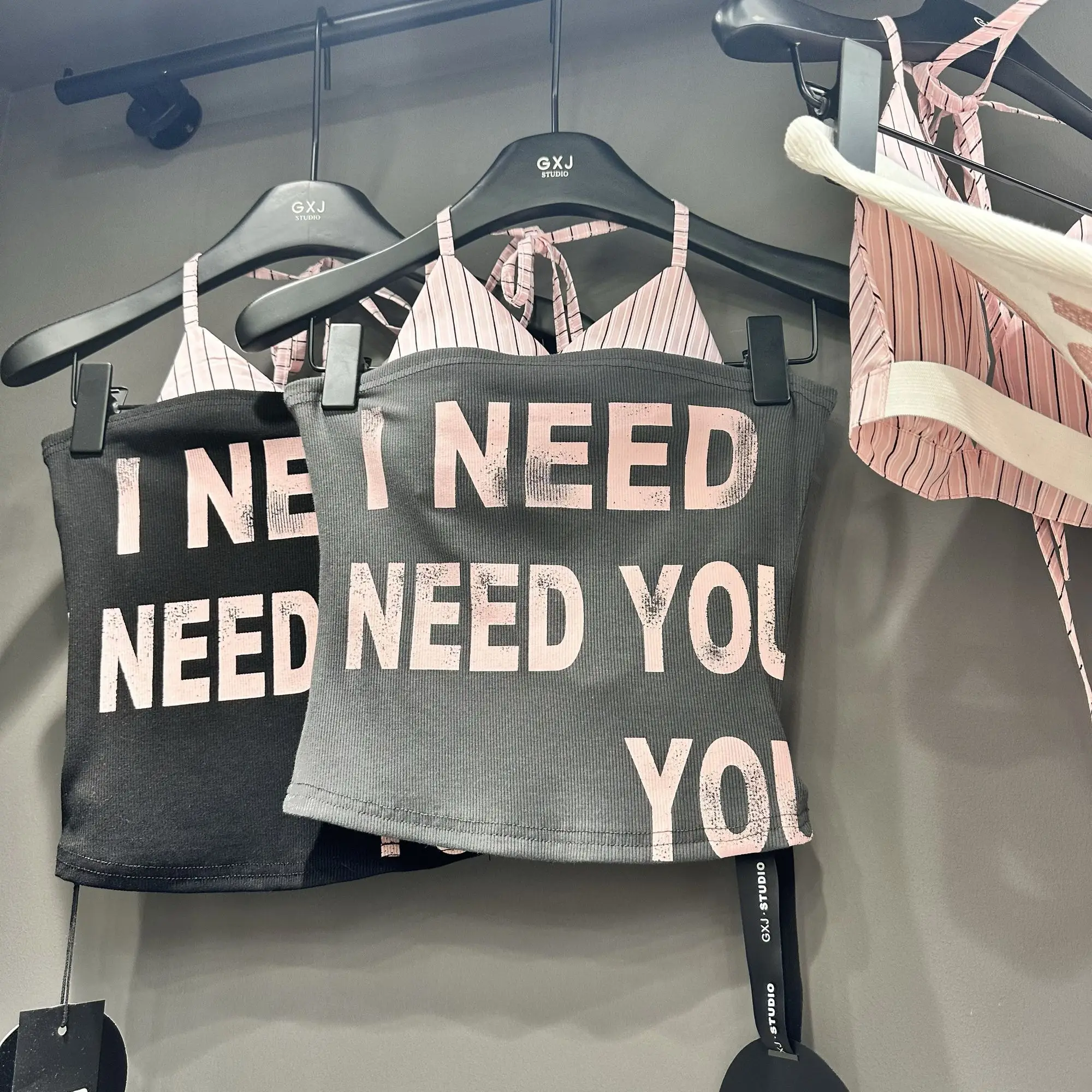 Outwear Sweet Letter Short Camisole Women Summer New Slimming Halter Two Piece Set Sexy Harajuku Top Women Clothes