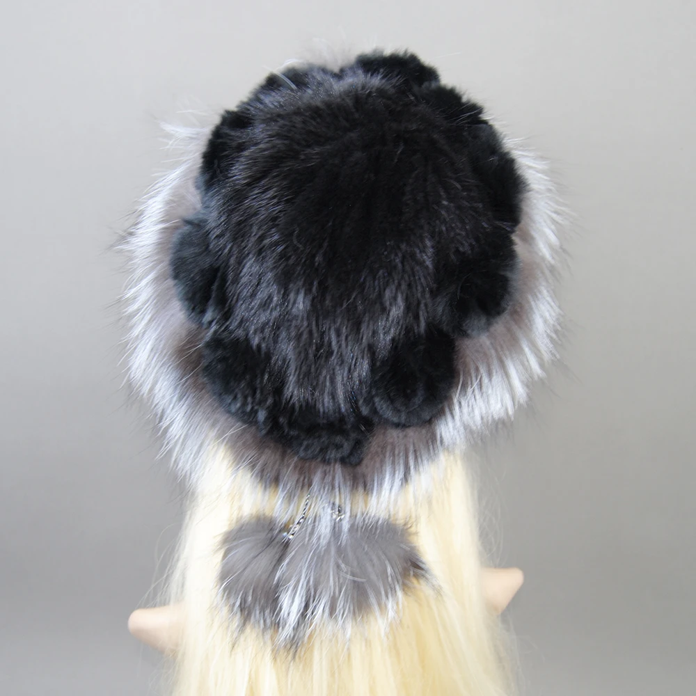 Fashion Silver Fox Fur Mink Hair Fur Hats For Women Luxury Real Mink Caps Warm In The Winter Female Natural Mink Fur Beanies