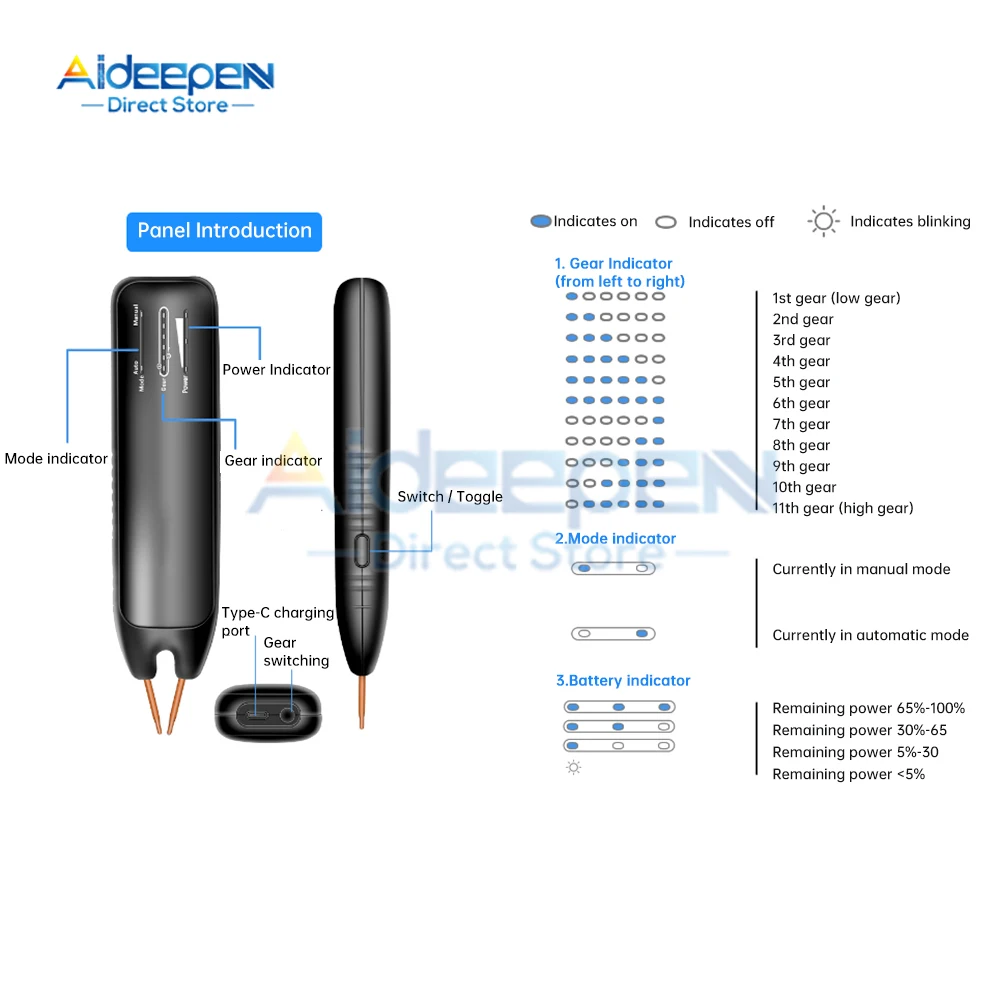 11 Gears Battery Spot Welder With Cover Adjustable Mini Portable Handheld Led Display Spot Welding Machine Automatic Manual ﻿